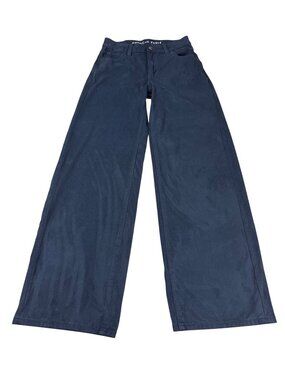 American Eagle High-Rise Baggy Wide Leg Pants Navy Size 000 velvet feel (V1153)